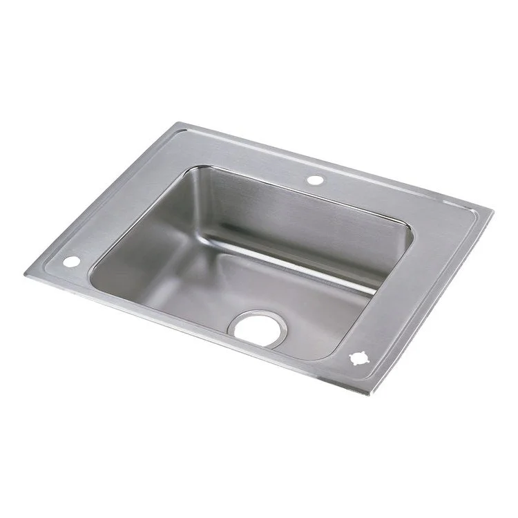 Classroom Sink Lustertone 28 x 22 Inch Single Bowl ADA Lustrous Satin Drop-In Minimum Cabinet Size 33 Inch 6 Inch 18 Gauge Bottom Only Pads 64090014 Mounting Hardware Included for Countertops Up to 3/4IN