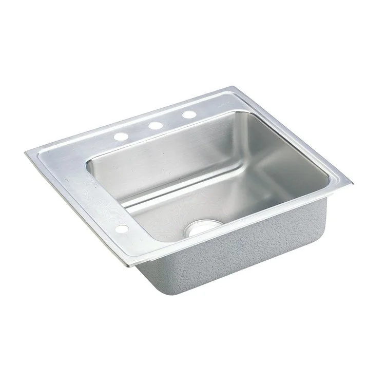 Classroom Sink Lustertone 22 x 19.5 Inch Single Bowl ADA Rectangular Left Lustrous Satin Drop-In Minimum Cabinet Size 27 Inch 5 Inch Quick Clip Mounting System 18 Gauge