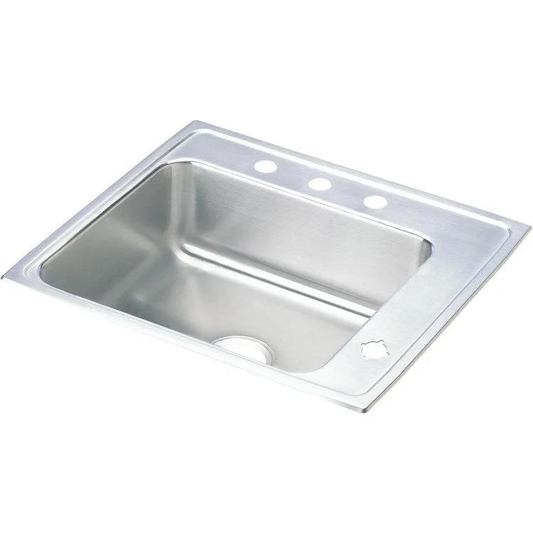 Classroom Sink Lustertone 25 x 22 Inch Single Bowl Right 4 Hole Lustrous Satin Drop-In Minimum Cabinet Size 30 Inch 7-5/8 Inch 18 Gauge Bottom Only Pads 64090012 Mounting Hardware Included for Countertops Up to 3/4IN