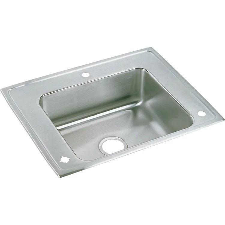 Classroom Sink Lustertone 28 x 22 Inch Single Bowl Left 3 Hole Lustrous Satin Drop-In Minimum Cabinet Size 33 Inch 7-5/8 Inch 18 Gauge Bottom Only Pads 64090012 Mounting Hardware Included for Countertops Up to 3/4IN