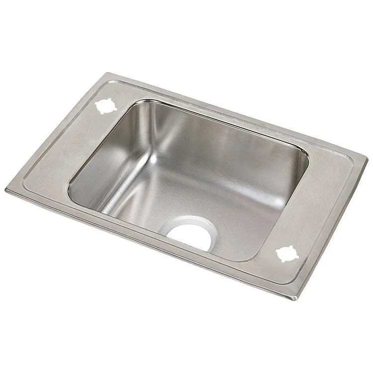 Classroom Sink Lustertone 31 x 19.5 Inch Single Bowl 4 Hole Lustrous Satin Drop-In Minimum Cabinet Size 36 Inch 7-5/8 Inch 18 Gauge Bottom Only Pads 64090014 Mounting Hardware Included for Countertops Up to 3/4IN