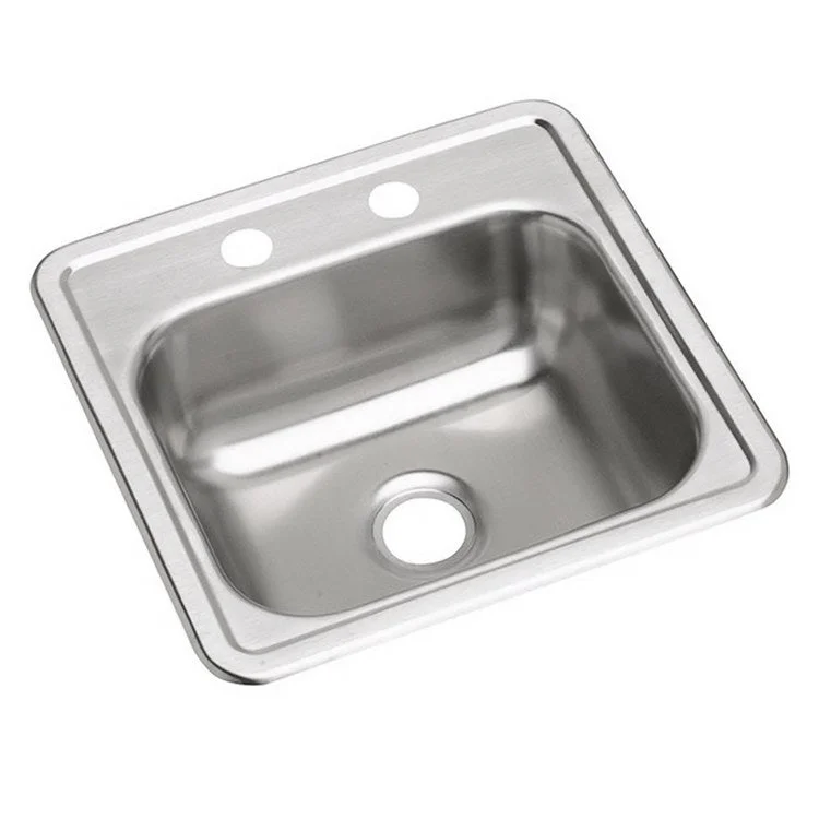 Bar Sink Dayton 15 x 15 Inch Single Bowl with Drain Opening 10 Pack 2 Hole ADA Satin Drop-In Square Drain Size 3-1/2 Inch