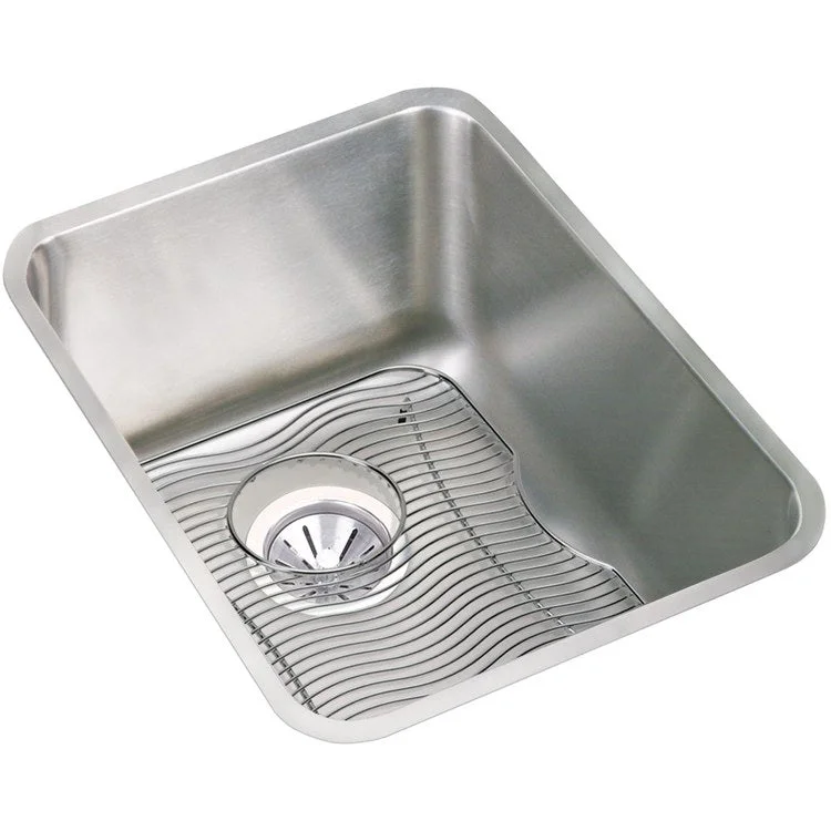 Sink Kit Lustertone Classic 16.5 x 20.5 Inch Single Bowl Lustrous Satin Bottom Grid Drain