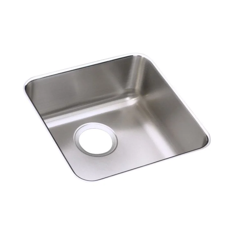 Kitchen Sink Lustertone 16.5 x 16.5 Inch Single Bowl ADA Lustertone Undermount Square Drain Location Rear Center Depth 4-3/8 Inch Bottom Only Pads