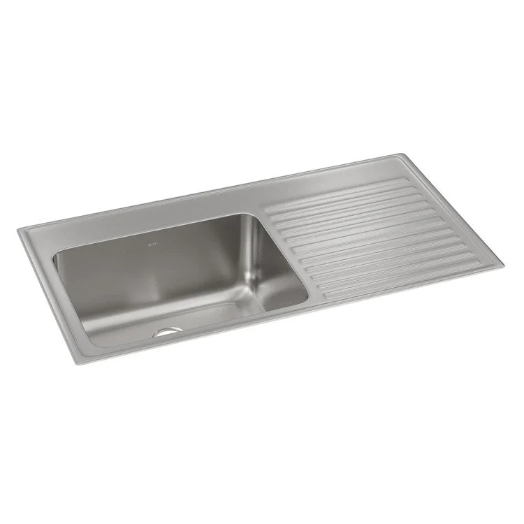 Kitchen Sink Lustertone Classic 43 x 22 Inch Single Bowl with Right Drainboard Lustrous Satin Drop-In