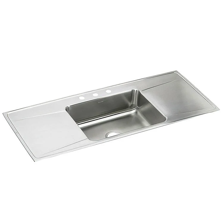 Kitchen Sink Lustertone Classic 54 x 22 Inch Single Bowl 1 Hole Lustrous Highlighted Satin Top Mount