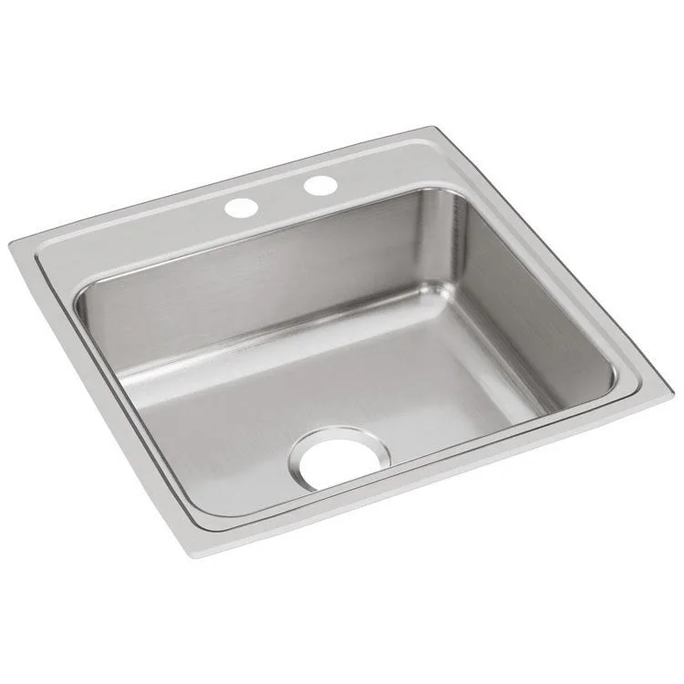 Lustertone Classic 22" Single Bowl Stainless Steel Drop-In Kitchen Sink with 2 Holes