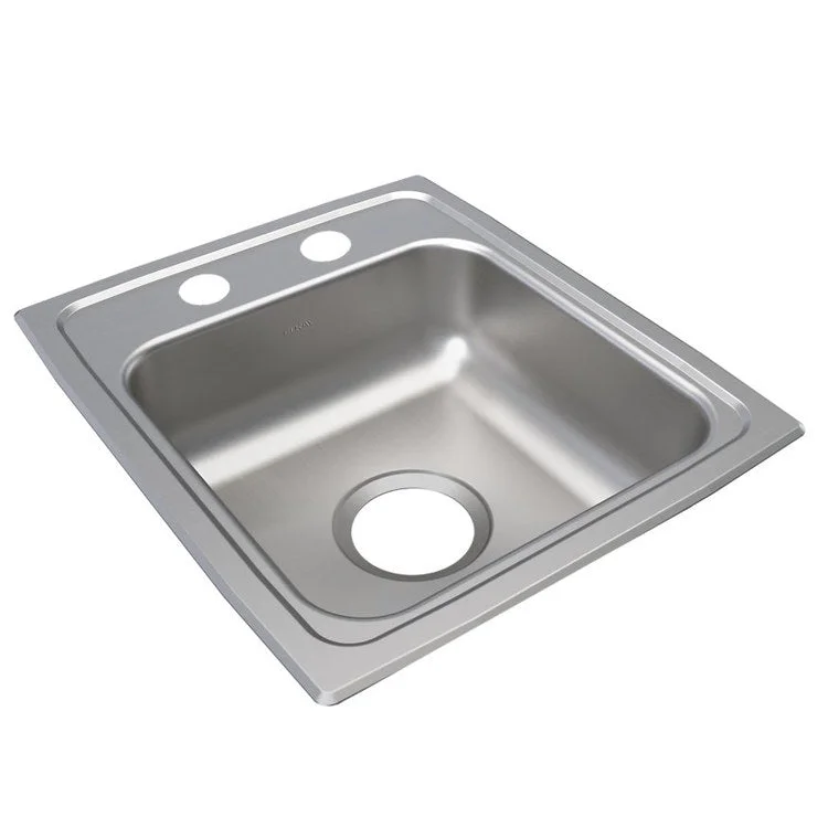 Lustertone Classic 13" Single Bowl ADA Stainless Steel Drop-In Kitchen Sink with 2 Holes