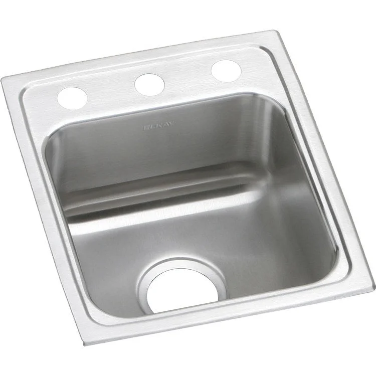 Lustertone Classic 15" Single Bowl ADA Stainless Steel Drop-In Kitchen Sink with 3 Holes