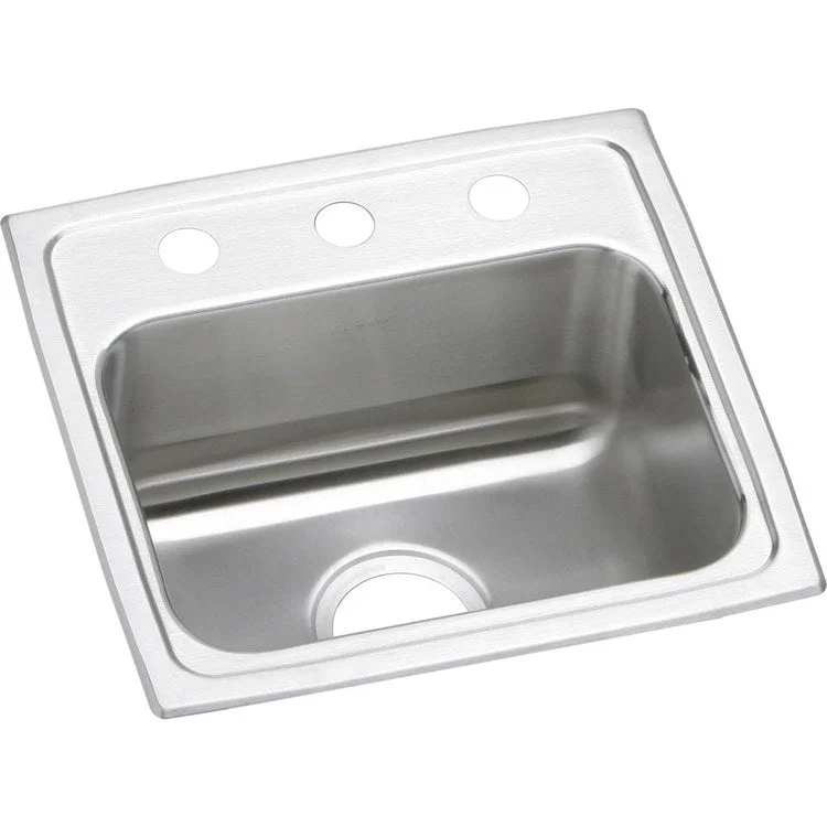 Lustertone Classic 17" Single Bowl ADA Stainless Steel Drop-In Kitchen Sink with 2 Holes