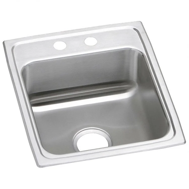 Lustertone Classic 17" Single Bowl ADA Stainless Steel Drop-In Kitchen Sink with 2 Holes