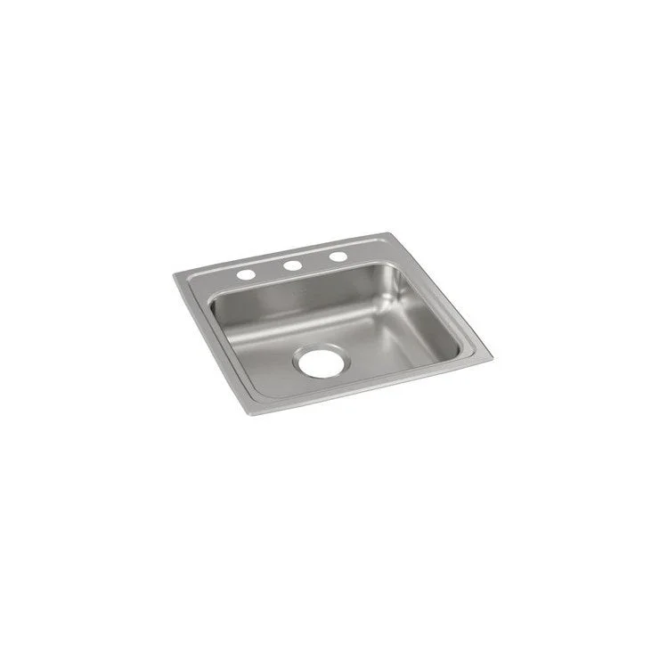 Lustertone Classic 19-1/2" Single Bowl ADA Stainless Steel Drop-In Kitchen Sink with 3 Holes