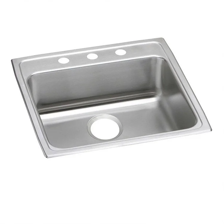 Lustertone Classic 22" Single Bowl ADA Stainless Steel Drop-In Kitchen Sink with 3 Holes