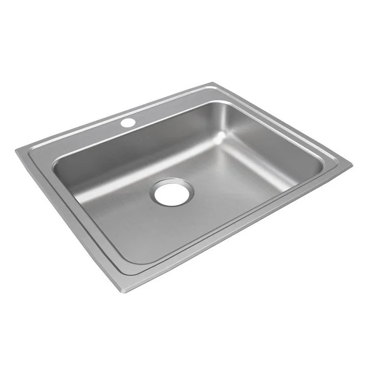 Lustertone Classic 25" Single Bowl ADA Stainless Steel Drop-In Kitchen Sink with 1 Hole