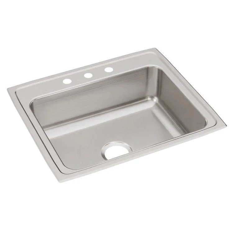 Lustertone Classic 25" Single Bowl ADA Stainless Steel Drop-In Kitchen Sink with 3 Holes