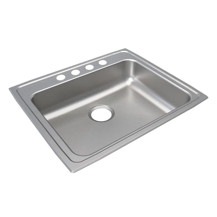 Lustertone Classic 25" Single Bowl ADA Stainless Steel Drop-In Kitchen Sink with 4 Holes