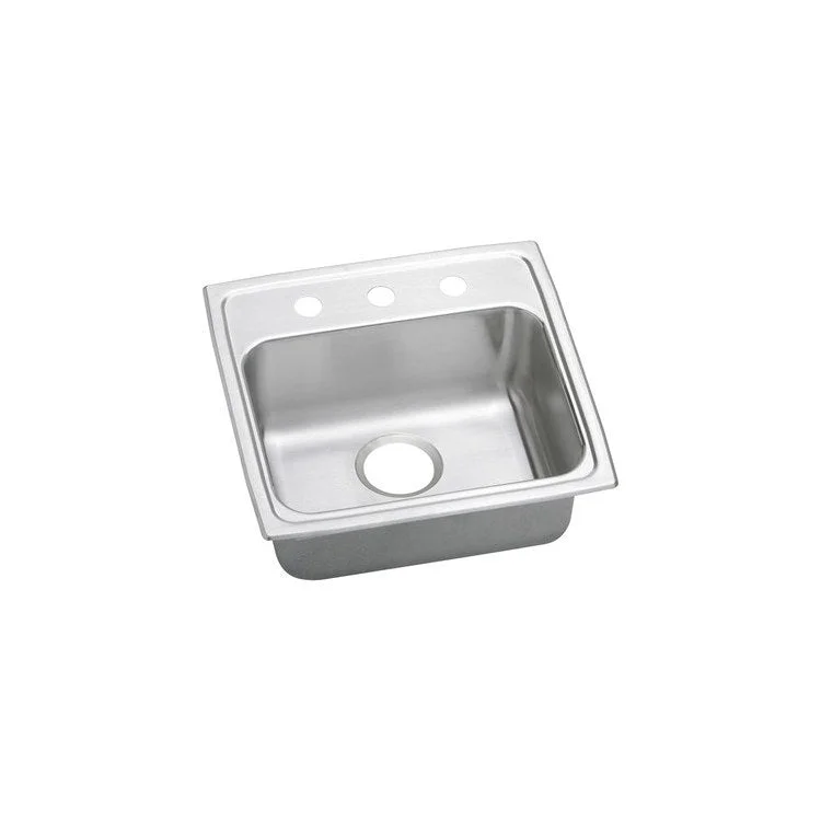 Lustertone Classic 19-1/2" Single Bowl ADA Stainless Steel Quick-Clip Drop-In Kitchen Sink with 3 Holes