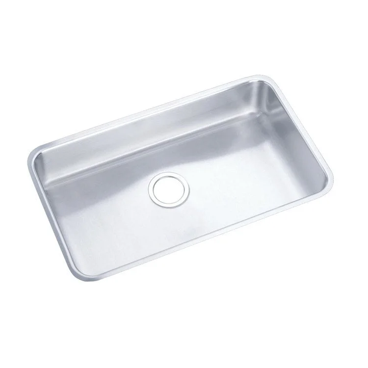 Kitchen Sink Pursuit 30.5 x 18.5 Inch Single Bowl Outdoor Lustrous Satin Undermount Drain Location Rear Center Side and Bottom Pads