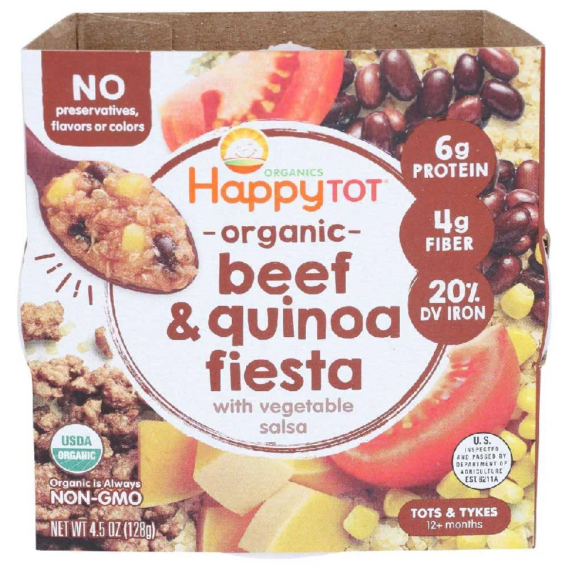 Happy Tot Organic Beef and Quinoa Fiesta Bowl, 4.5 Ounce/8 per case