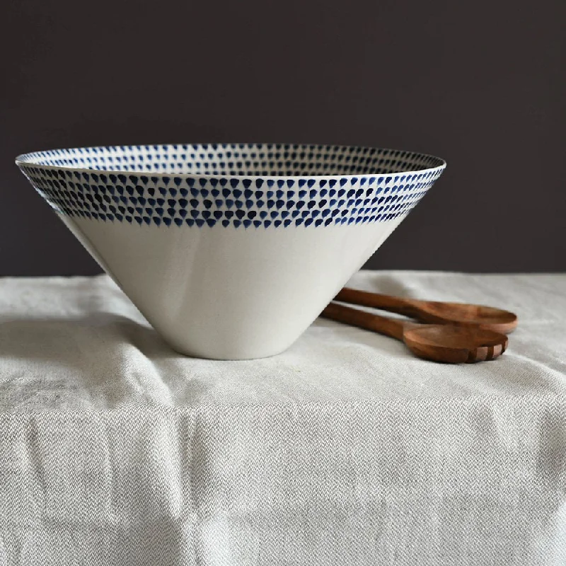 Indigo Drop Serving Bowl