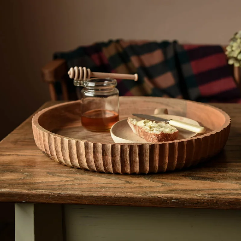 Mango Wood Gavivi Shallow Serving Bowl