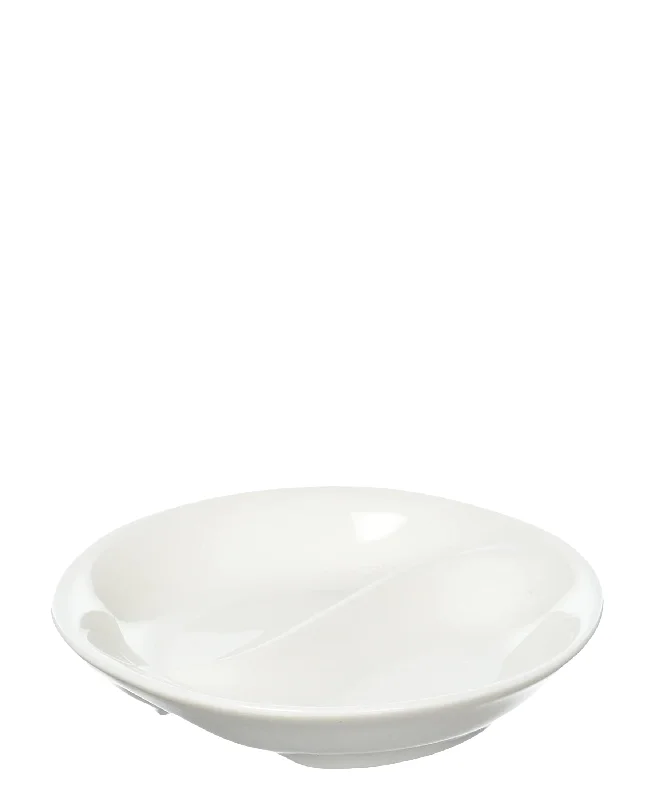 Maxwell & Williams Basic Round Divided Sauce Bowl 10cm - White