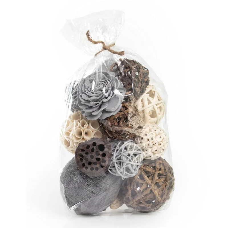 Natural Tones Vase & Bowl Fillers | Floral & Decorative Balls Home Decor (Grey