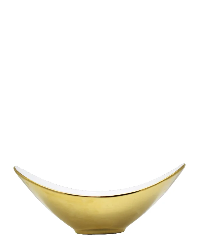 Symphony Adorn Serving Bowl 30cm - White & Gold