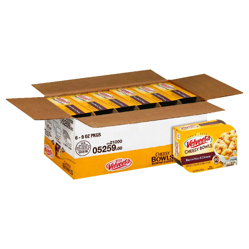 Velveeta Macaroni and Cheese Dinner Bacon Bowl, 9 Ounce/6 per case.