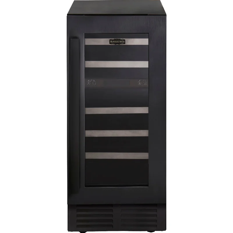 Marathon Wine Cooler (MWC28-DBLS) - Black Steel