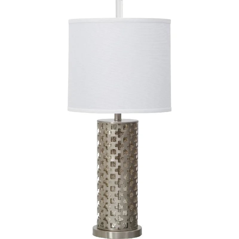 Night Light Table Lamp - Brushed Steel 33.00"