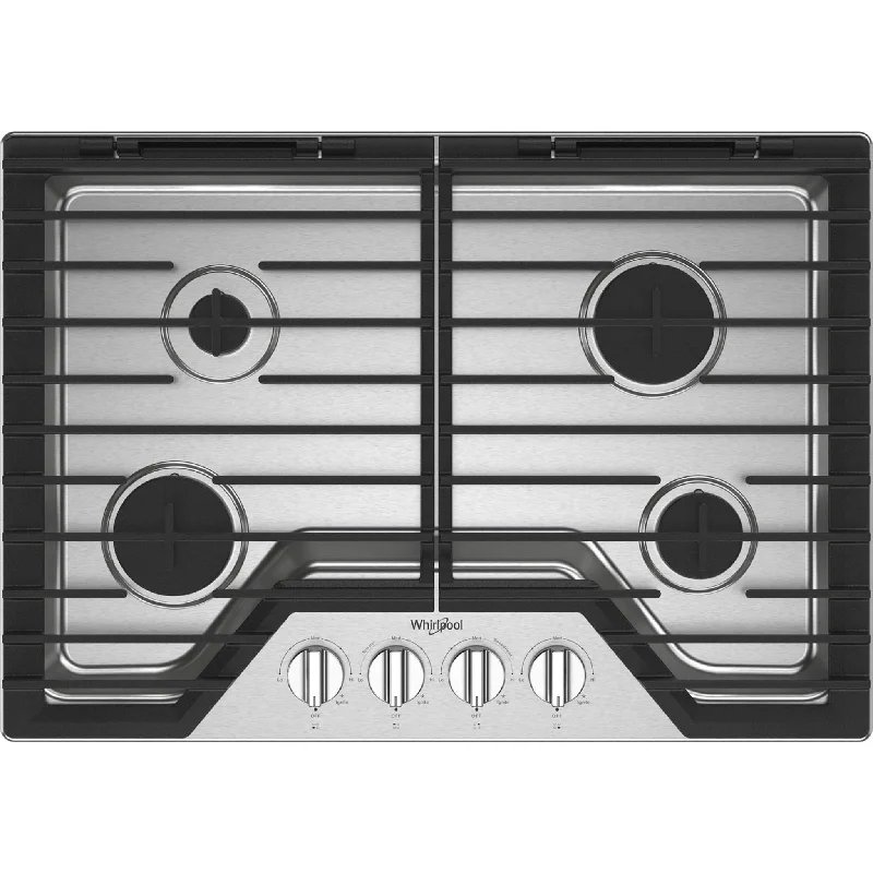 Whirlpool 30" Gas Cooktop (WCGK5030PS) - Stainless Steel