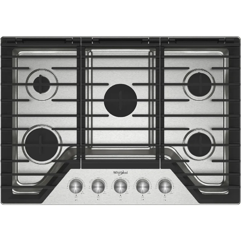 Whirlpool 30" Gas Cooktop (WCGK7030PS) - Stainless Steel