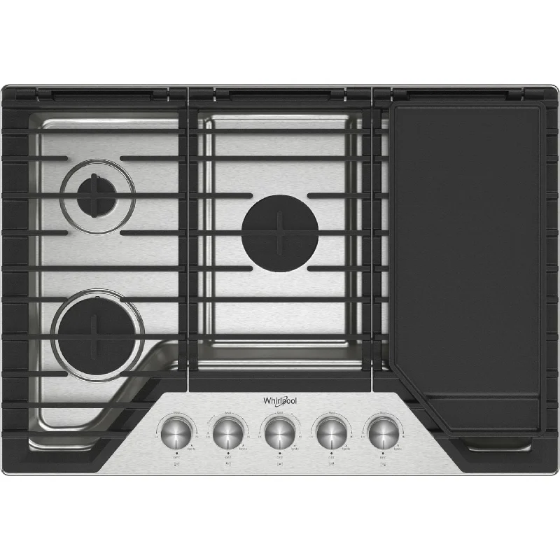 Whirlpool 30" Gas Cooktop (WCGK7530PS) - Stainless Steel