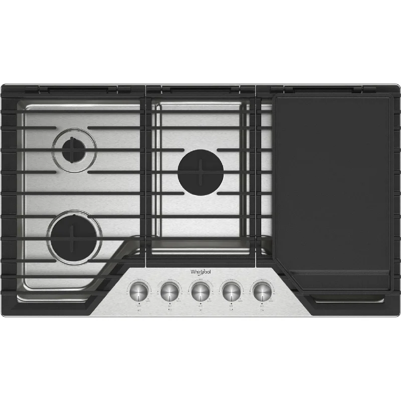 Whirlpool 36" Gas Cooktop (WCGK7536PS) - Stainless Steel